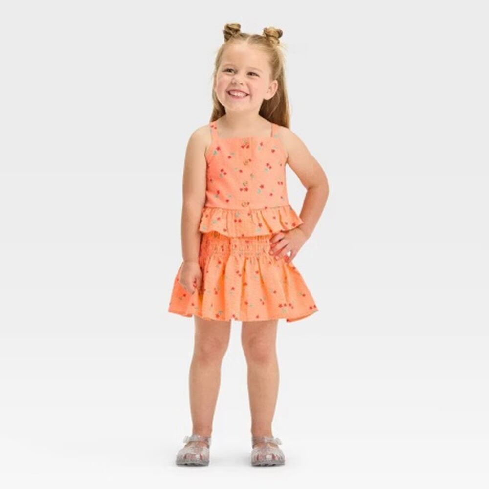 Cat and Jack Baby Girl Summer Outfit sz 12 m Two Piece Matching Set